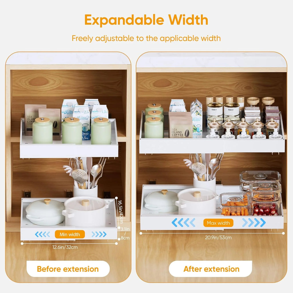 2 Pack Expandable Pull Out Cabinet Organizer Adhesive L159428