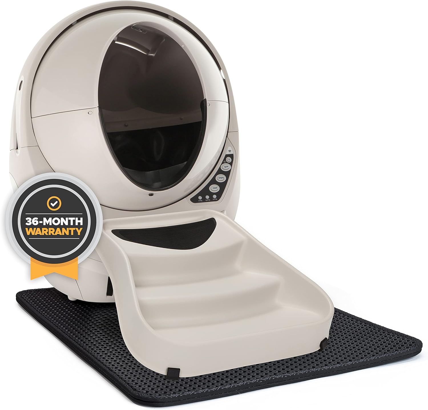 Self-Cleaning Cat Litter Box with Mat, Fence & Ramp B541726