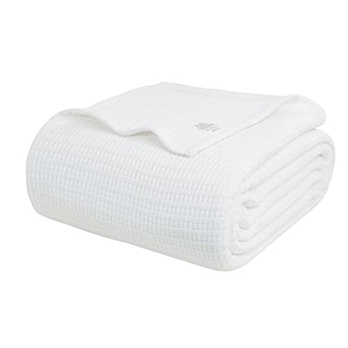 Queen Size White Cotton Throw Blanket 90 x 90 Inches X90002