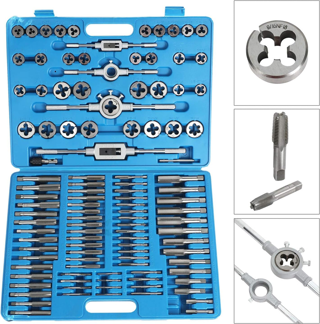 86 Piece Metric and SAE Standard Tap and Die Set with Metal Carrying Case X551