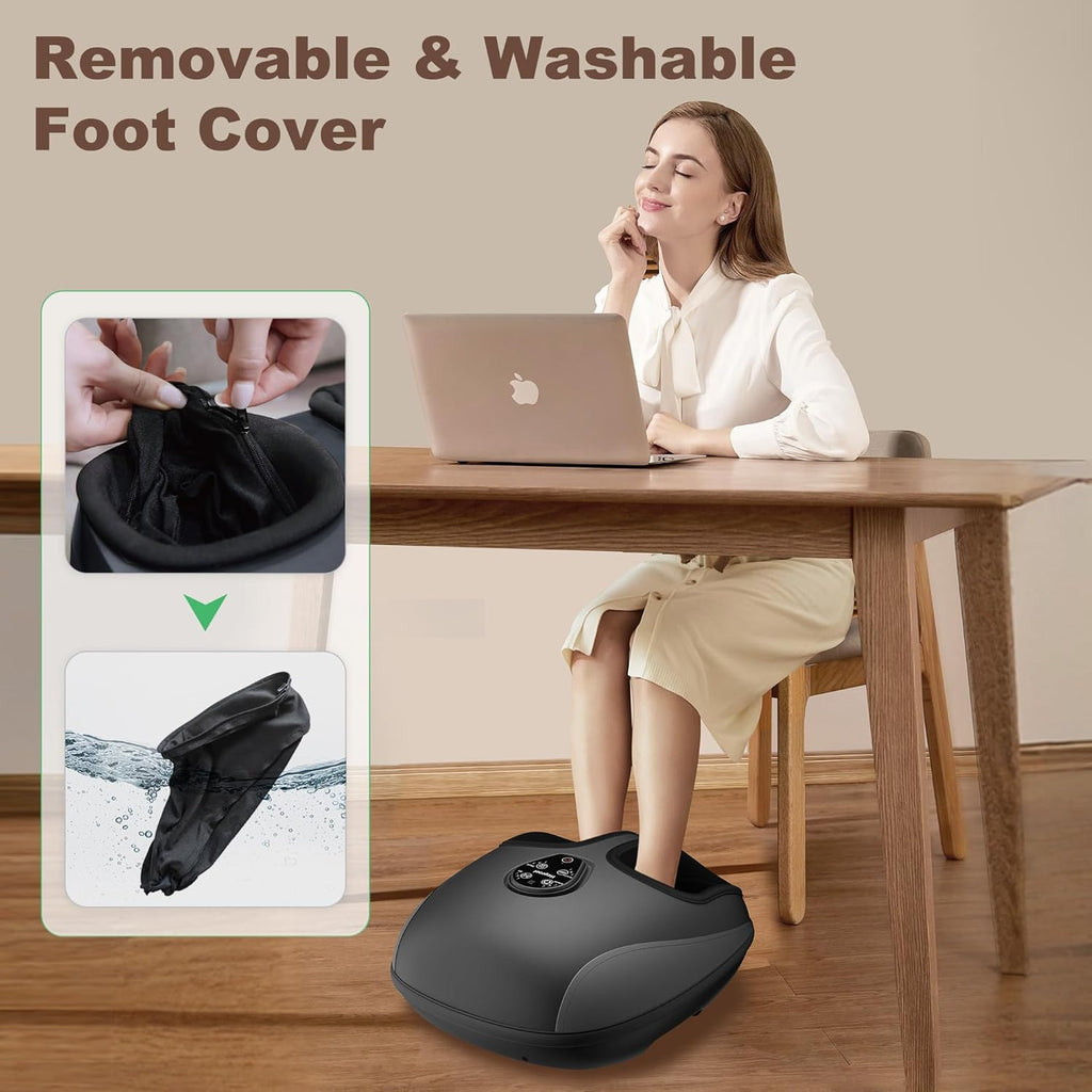 Electric Foot Massager with Heat, Deep Kneading, Compression, Vibration, Remote Control I2521