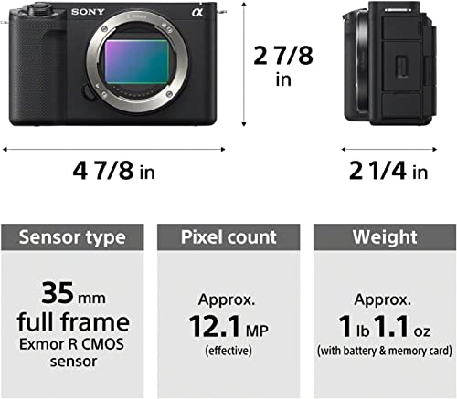 Black Full-Frame Mirrorless Vlog Camera Body P883633