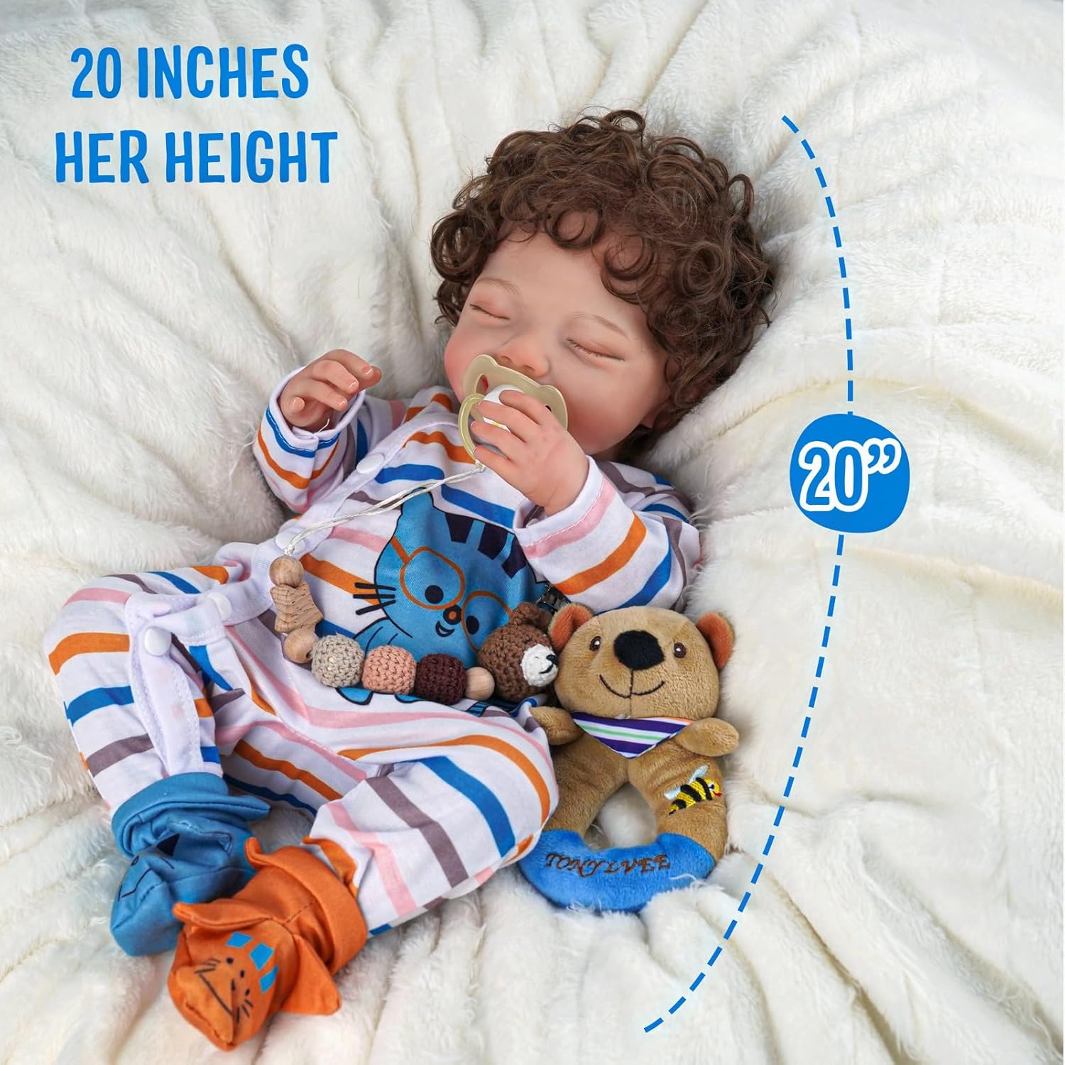 20-Inch Soft Body Reborn Baby Dolls with Toy Accessories O92951
