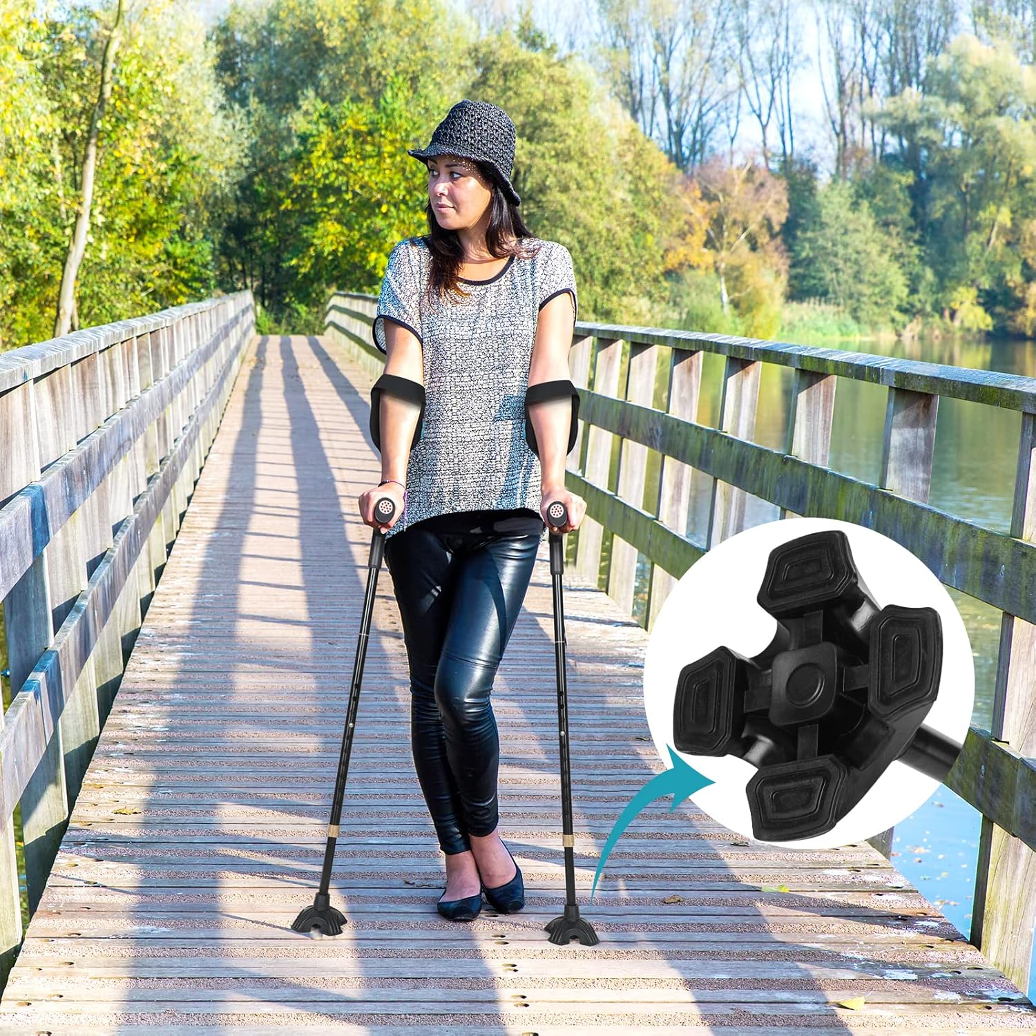 Black Aluminum Forearm Crutches T4173
