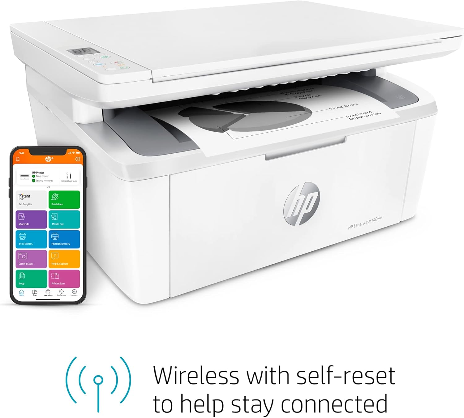 Black & White Wireless All-in-One Printer F78065