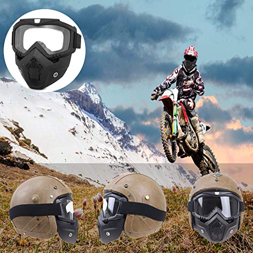 Motorcycle Goggles with Removable Face Mask I206408
