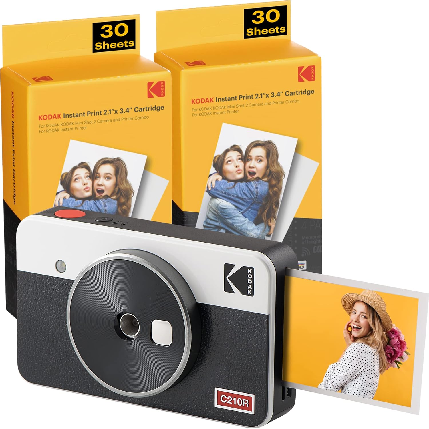 Portable Wireless Instant Camera & Photo Printer, White I6921