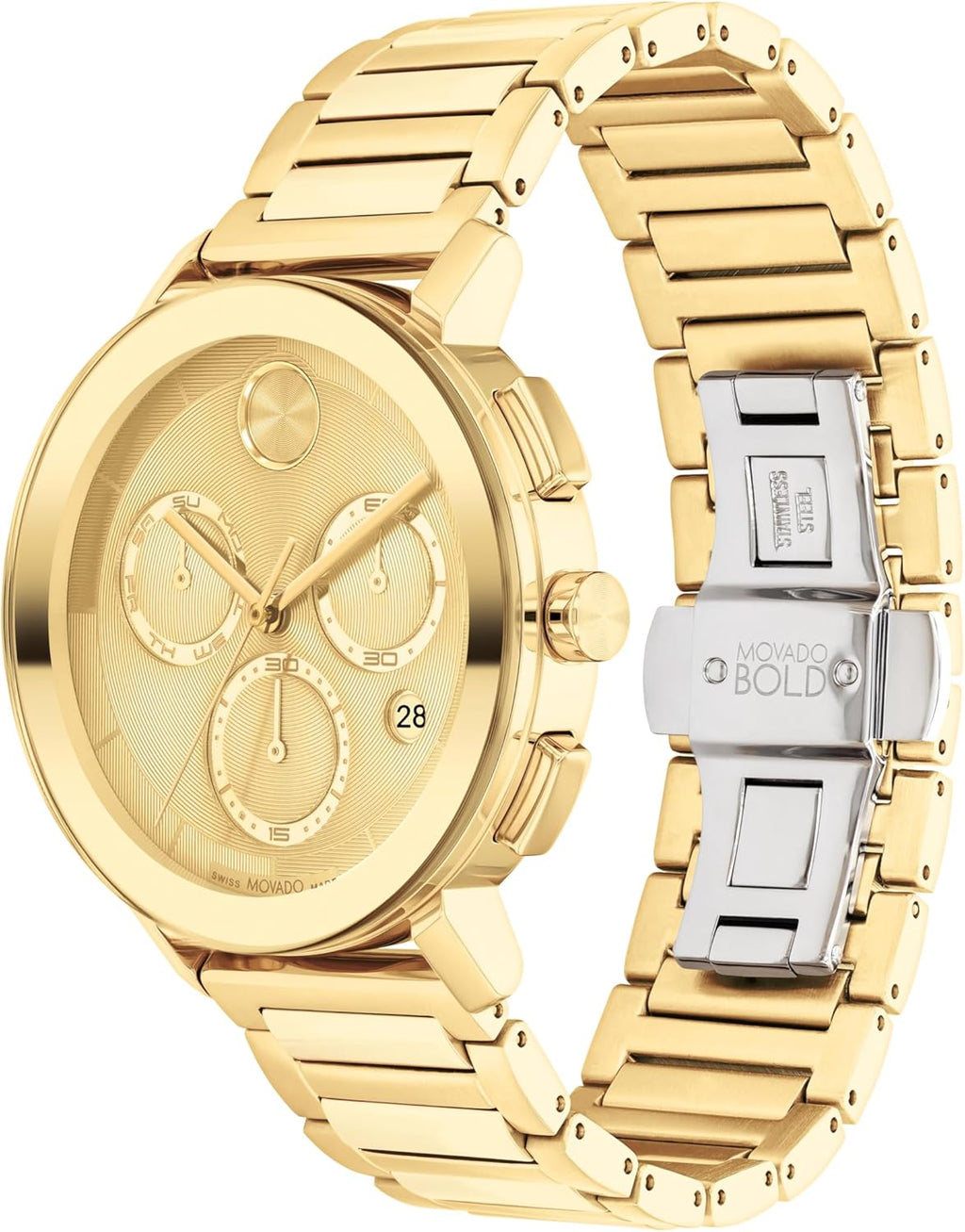 Swiss Quartz Chronograph Stainless Steel Link Bracelet 42mm Watch P62532
