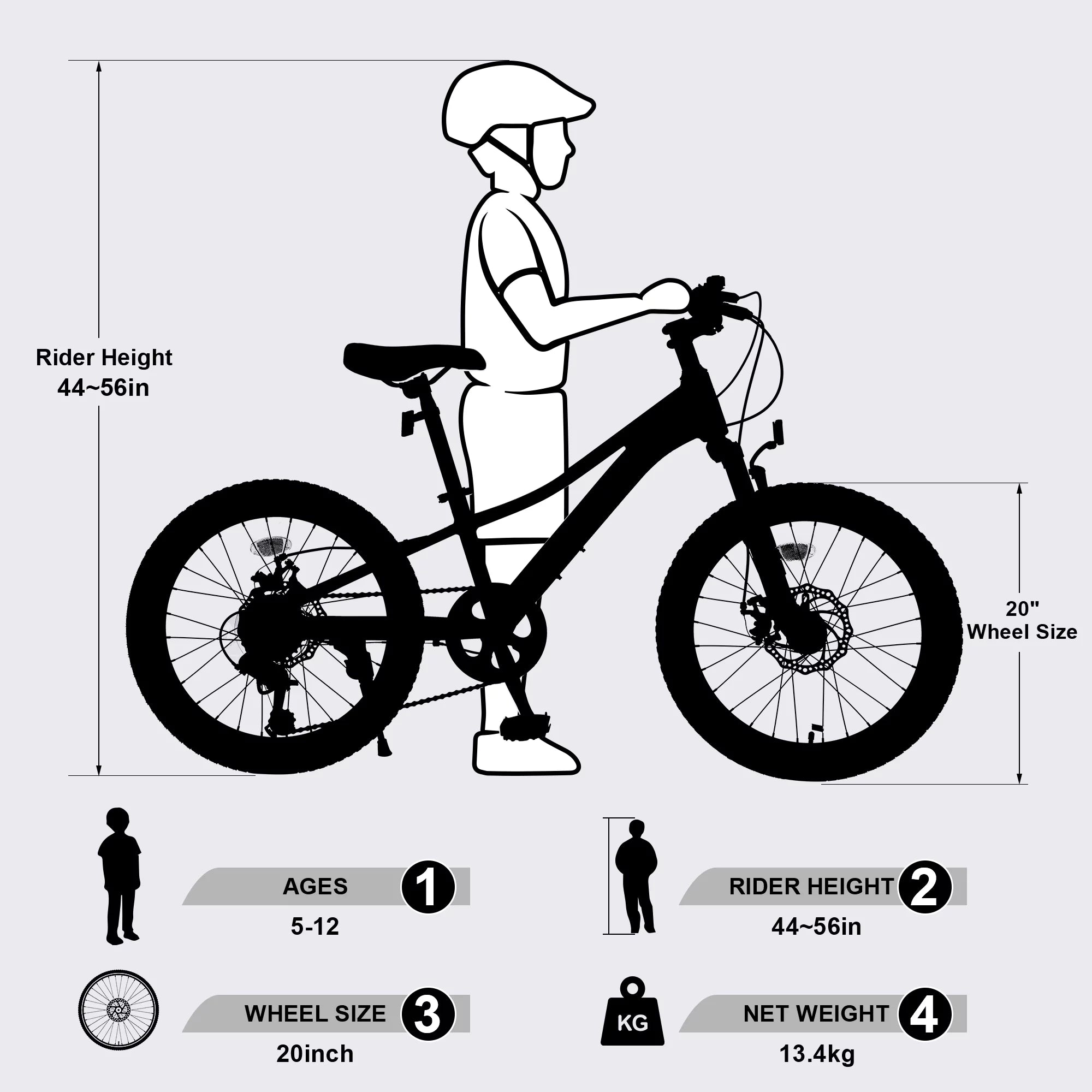 20 inches Kids Mountain Bike Aluminum Alloy Frame Bicycle T5108