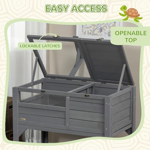 Gray Tortoise Enclosure with Shelf Storage U433612