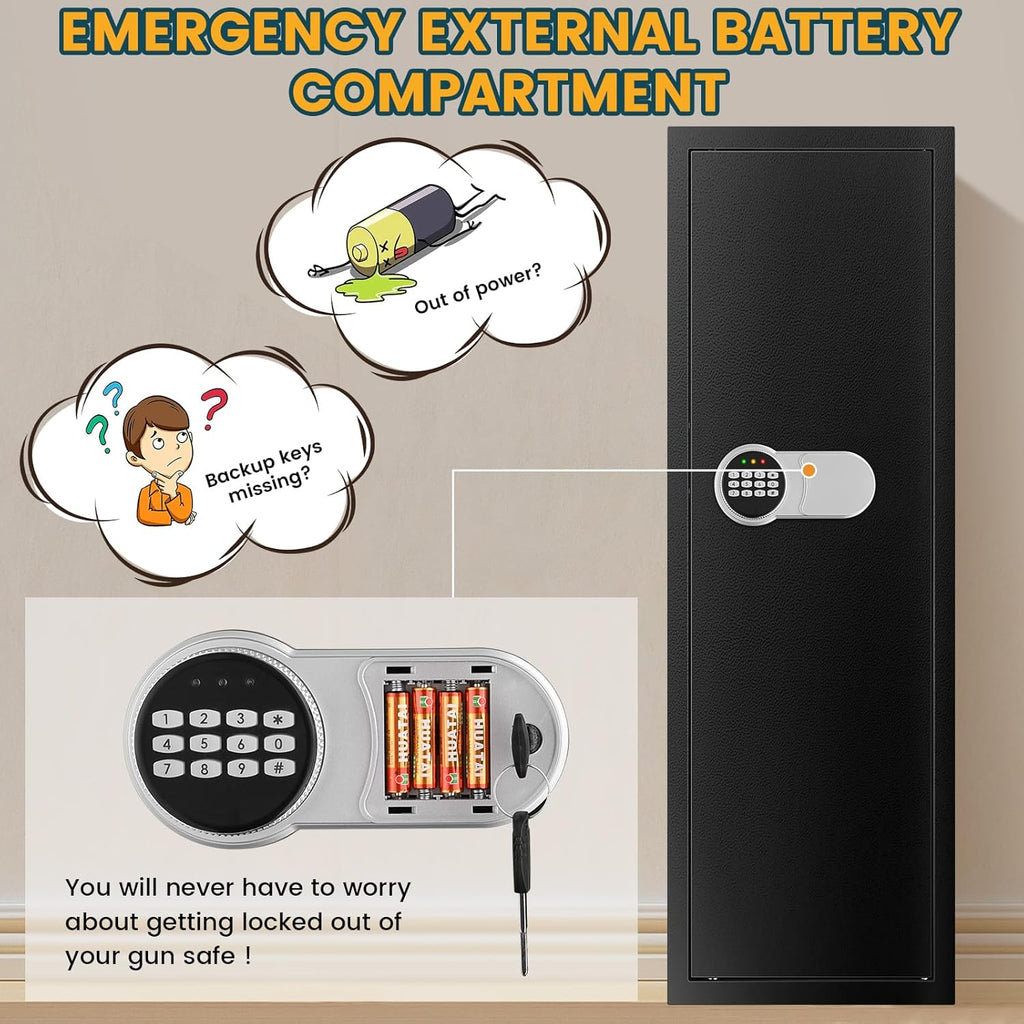 Black 7-8 Fireproof Gun Safe with Digital Keypad F9645