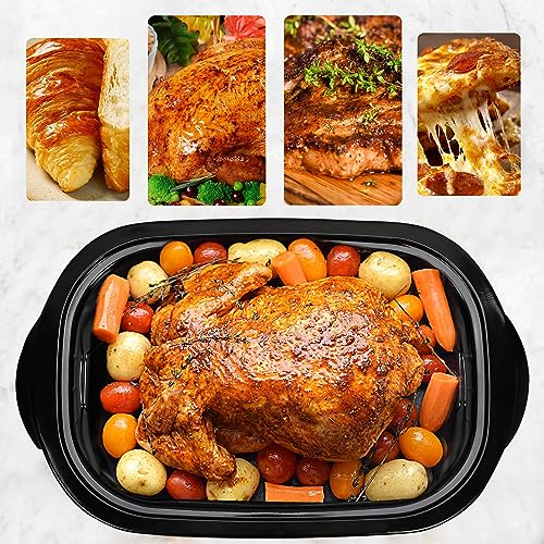 Silver Stainless Steel Electric Roaster Oven with Removable Pan and Rack T6966