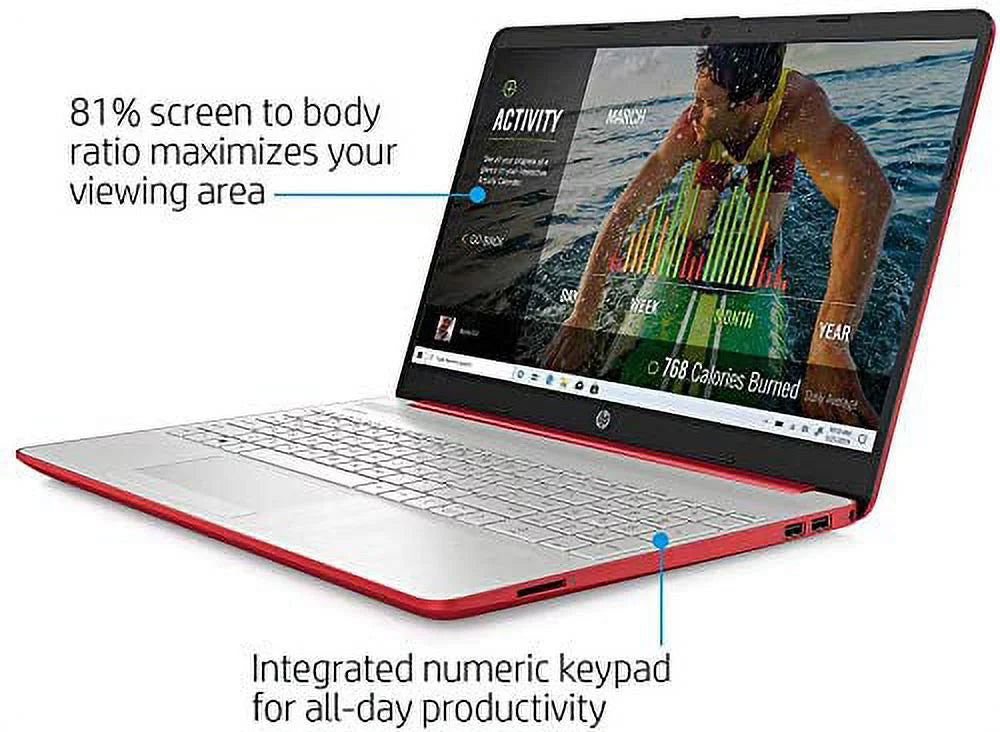 15.6" HD Display Intel Quad-Core Pentium Silver N5000 8GB RAM 128GB SSD Scarlet Red Laptop P782