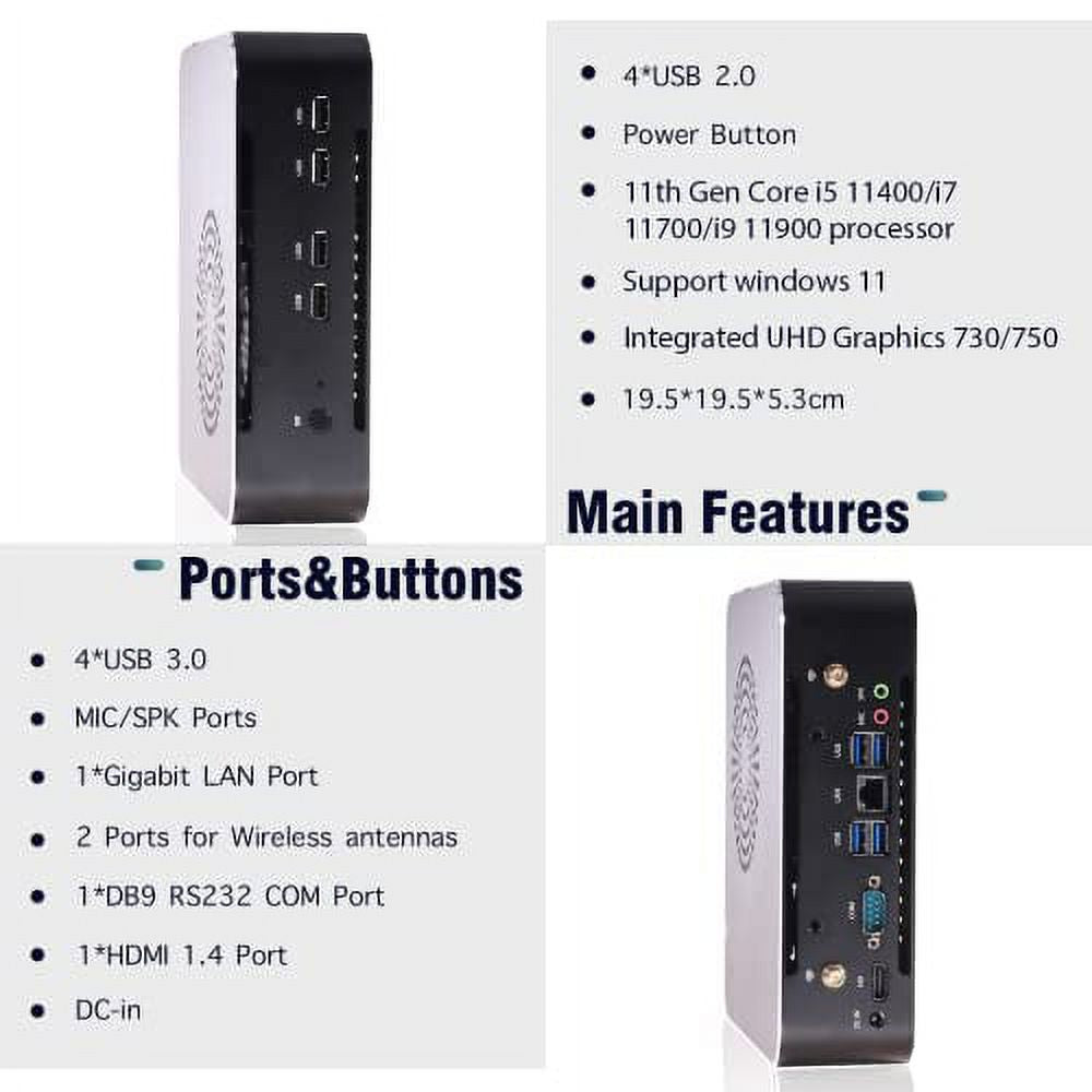 11th Gen Core i7 Mini Computer, 32GB DDR4 RAM, 500GB NVME SSD Y2198