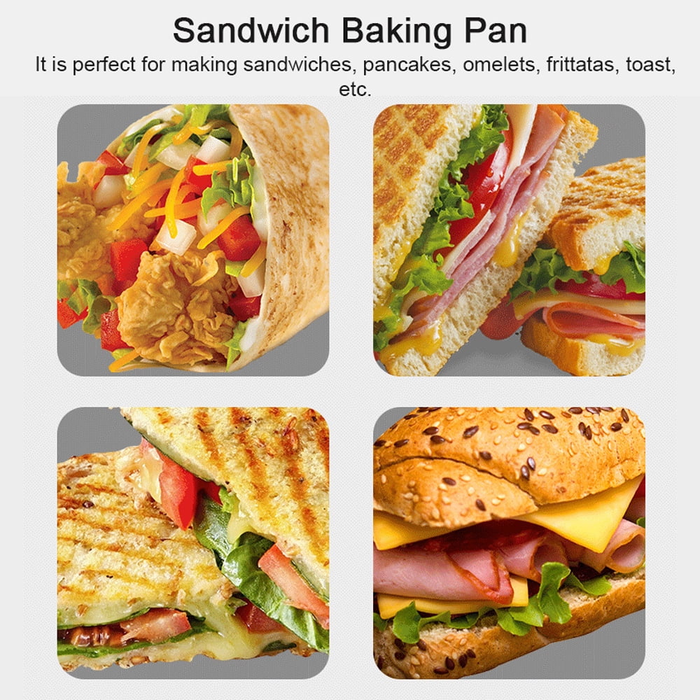 Double-Sided Non-Stick Aluminum Sandwich Maker with Removable Handle N27191