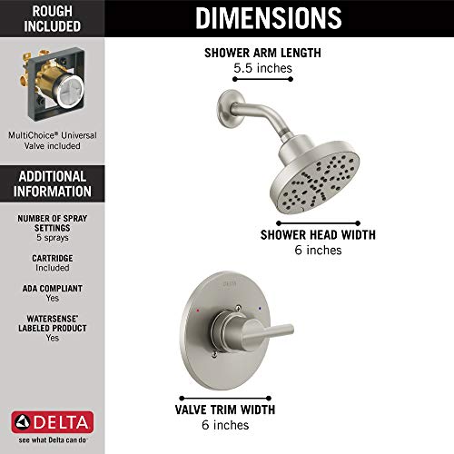 Gold Shower Faucet Trim Kit with Shower Head U48506