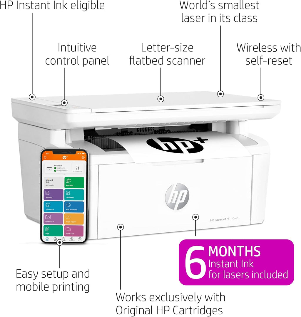 Black & White Wireless All-in-One Printer F78065