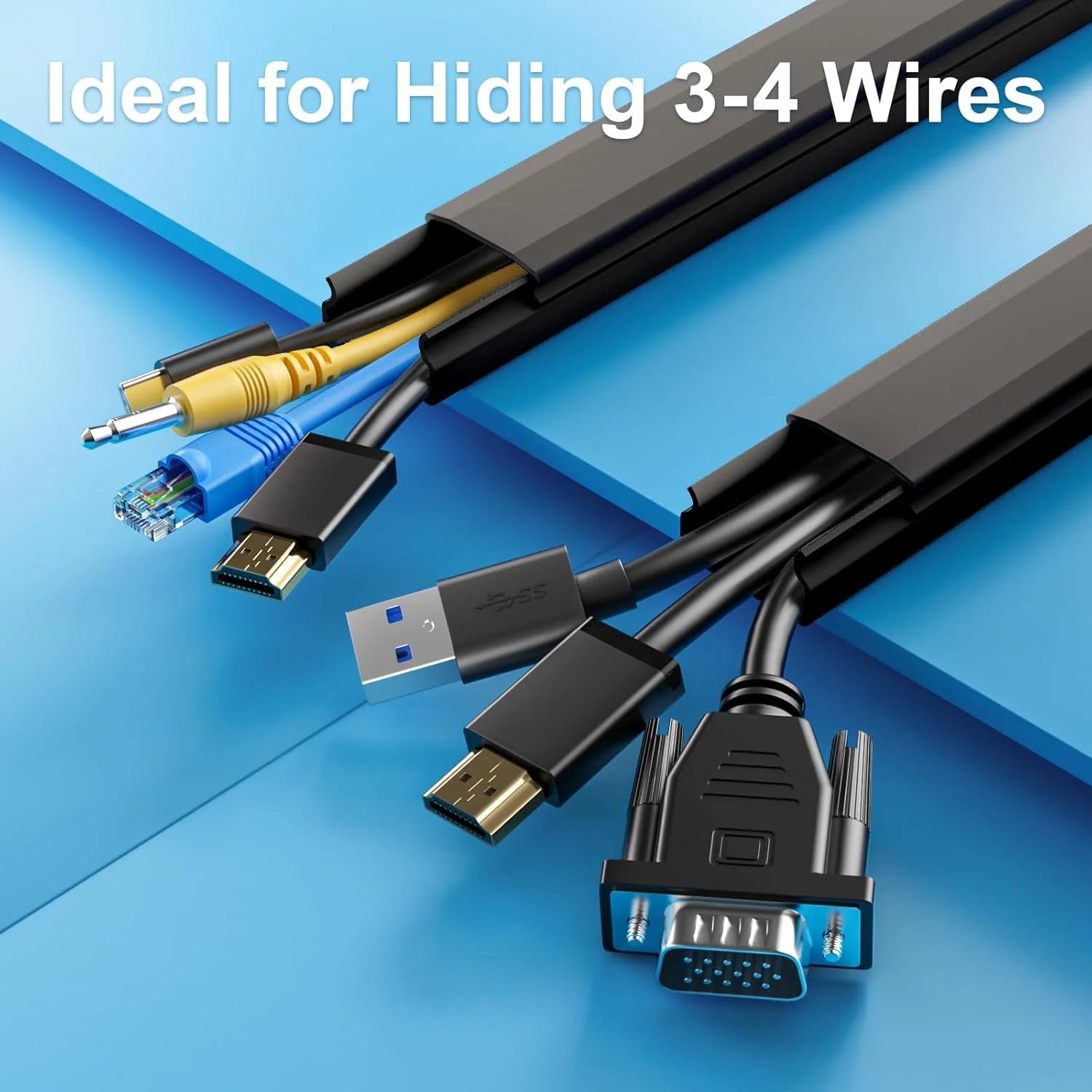 47In Black Cable Raceway for 4 Cords P8960