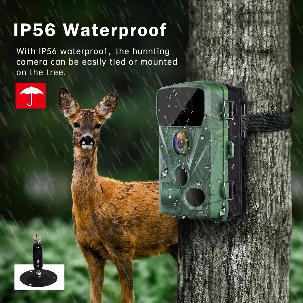 2 Pack 4K 20MP Trail Camera with Infrared Night Vision 120° Wide-Angle Waterproof 2.4" LCD C48895