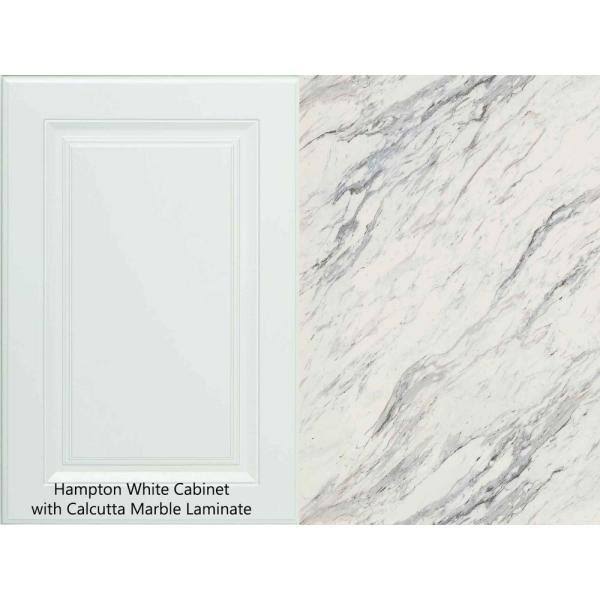 8 ft White Laminate Countertop Kit with Left Miter and Full Wrap Ogee Edge Z959