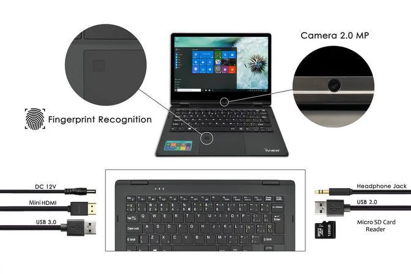 Ultra-Slim 11.6" 360° Convertible Touch Screen Laptop Q4606
