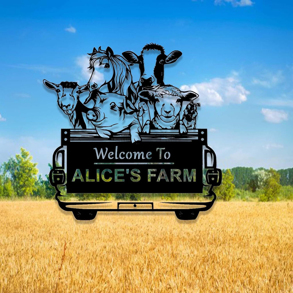 Farm Animals Metal Sign F2497