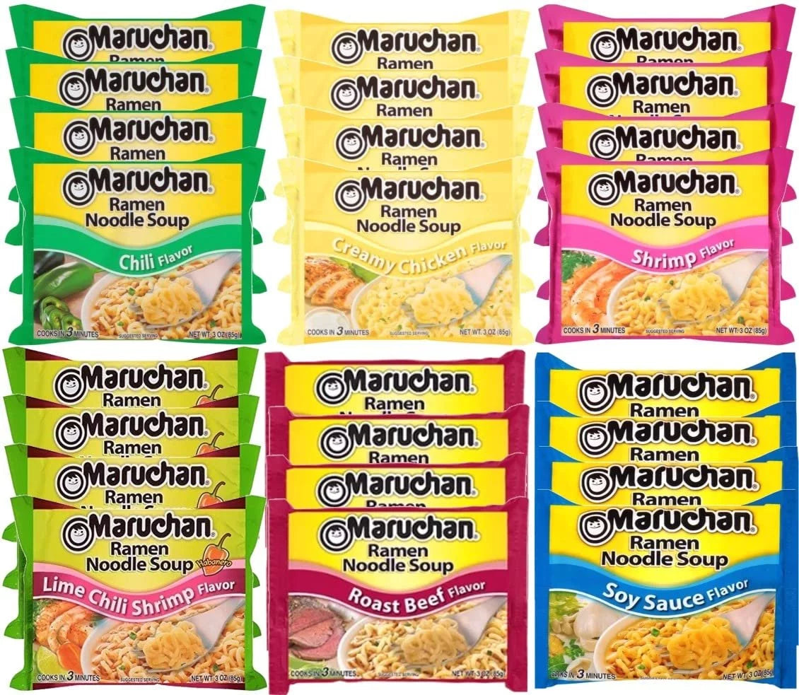 24 Packs Instant Ramen Noodle Soup Variety Mix F12929