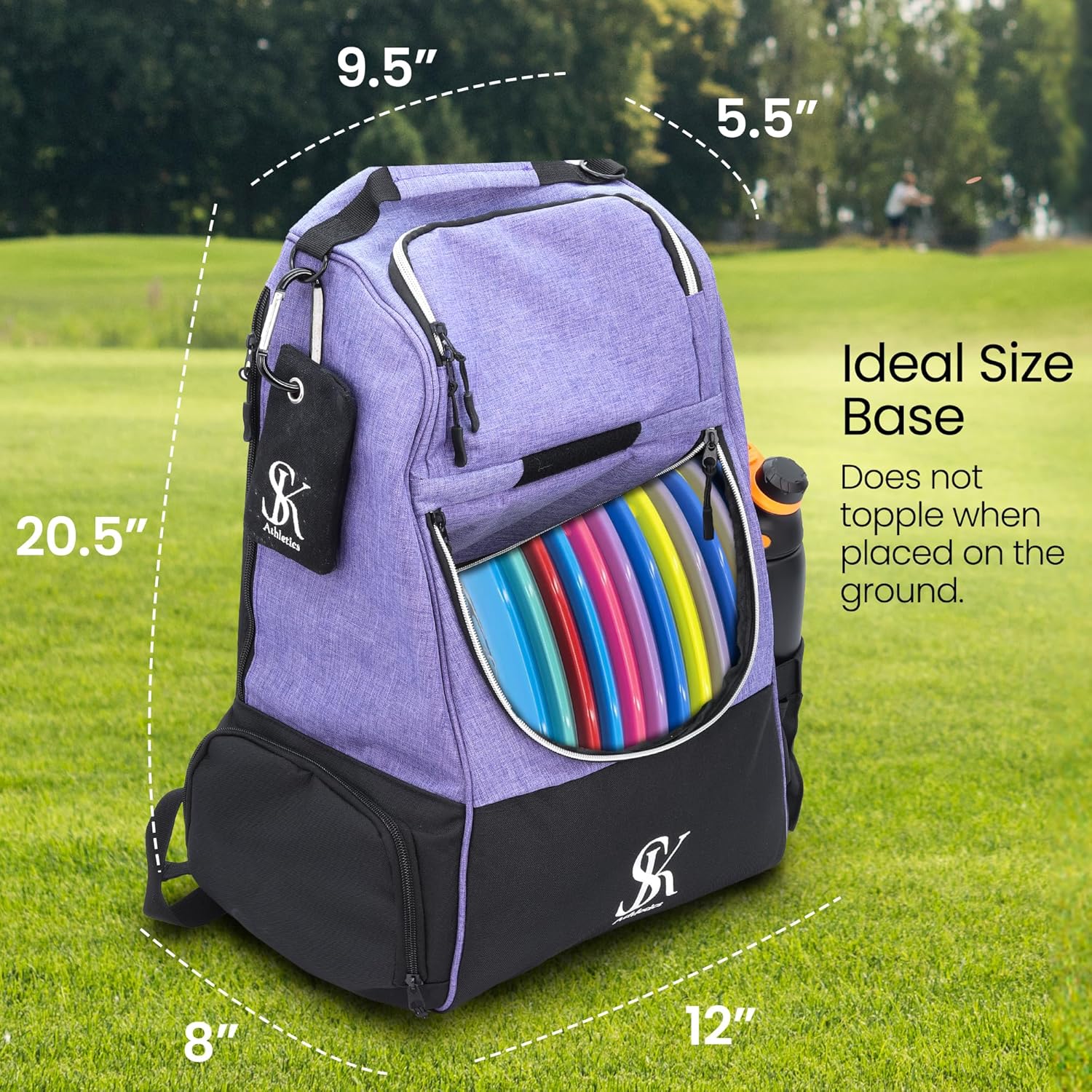 Disc Golf Backpack with Stand-Up Design and Pockets Q85690