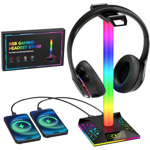 RGB Headset Stand with 2 USB Charger Y731