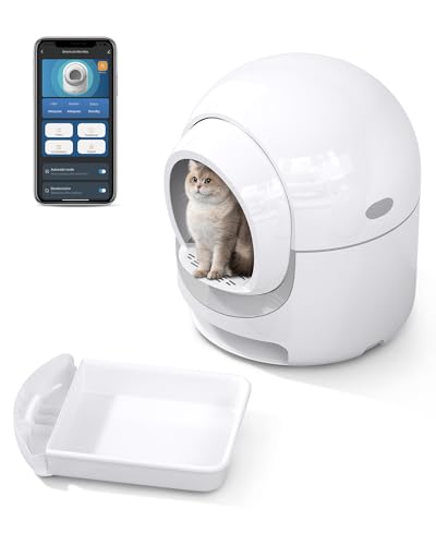 Self-Cleaning Automatic Cat Litter Box, 85L, White&Grey N2431
