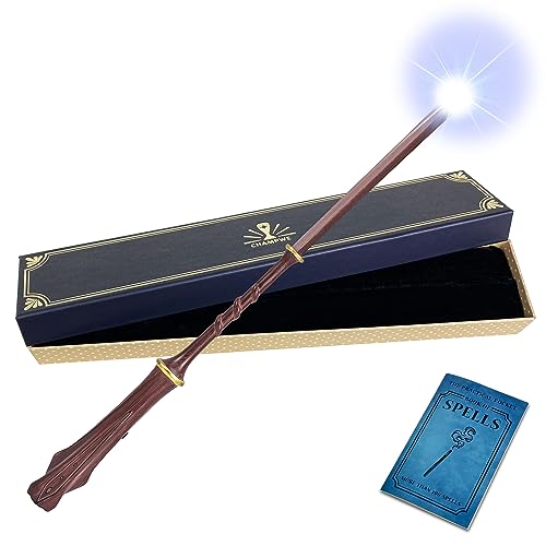 Light Up Magic Wizard Wand Rechargeable Illuminating Toy with Spellbook and Gift Box V919