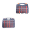 2pcs Black Orange Impact Resistant Polymer Storage Bins With Removable Dividers I902
