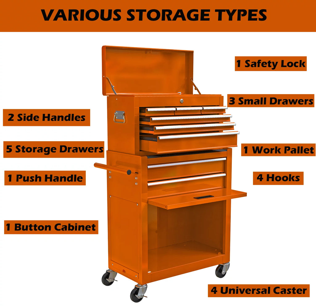 Blue 8-Drawer Rolling Tool Chest with Lock P53182