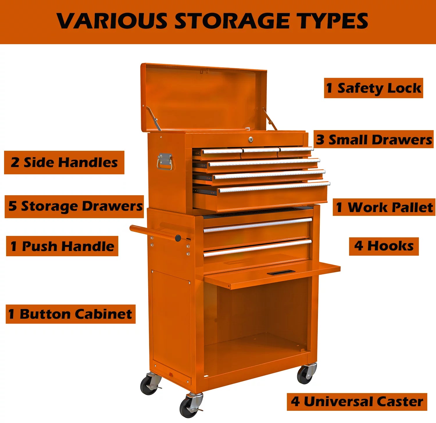 Blue 8-Drawer Rolling Tool Chest with Lock P53182