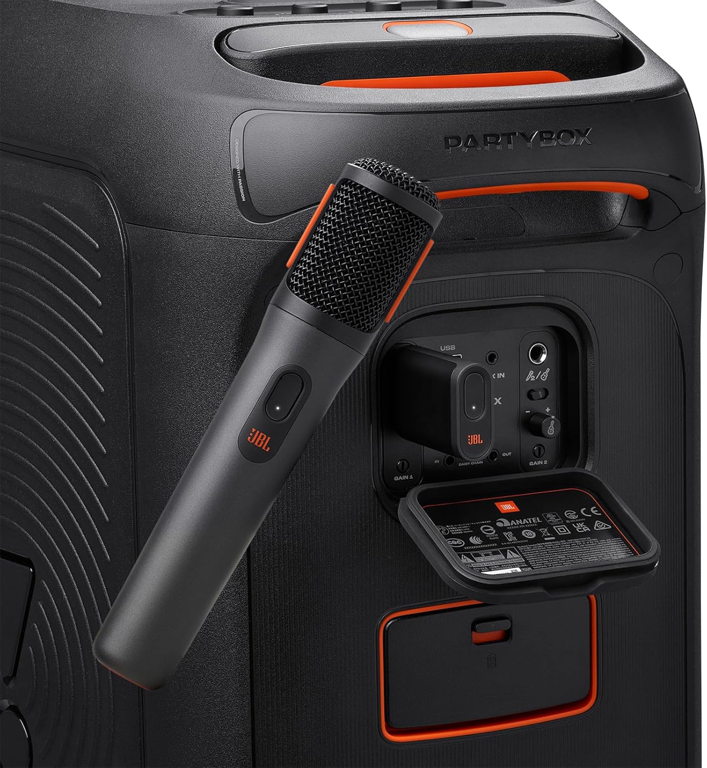 Black Portable Bluetooth Speaker with Built-in Lights K526