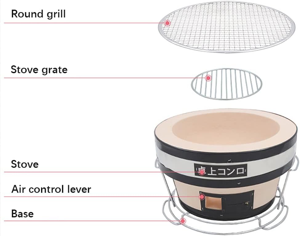 Japanese Ceramic Clay Charcoal BBQ Hibachi Grill C956581