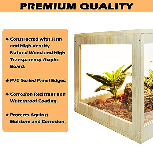 34 Gallon Reptile Terrarium Tank with Metal Mesh Roof Door H2560