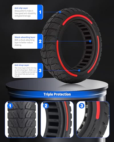 9.5x2.50 Solid Tire 9.5 inch Tubeless Rubber Tire 2pc Red J213553