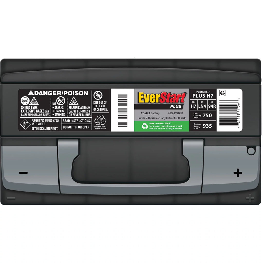 Lead Acid Automotive Battery, Group Size H7 / LN4 / 94R 12 Volt, 750 CCA H9777