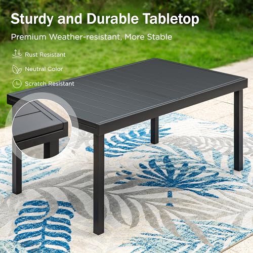 9 Piece Outdoor Extendable Dining Set with Rectangular Metal Dining Table and 8 Rattan Chairs R88345
