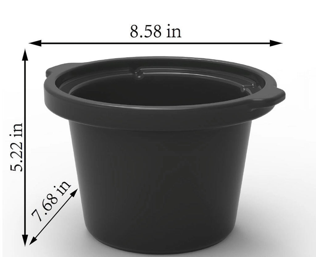 2 QT Matte Black Slow Cooker with Removeable Stoneware Pot B1159