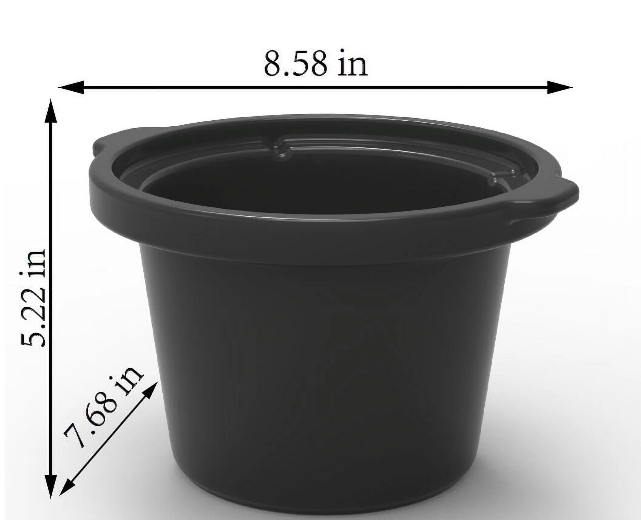 2 QT Matte Black Slow Cooker with Removeable Stoneware Pot B1159