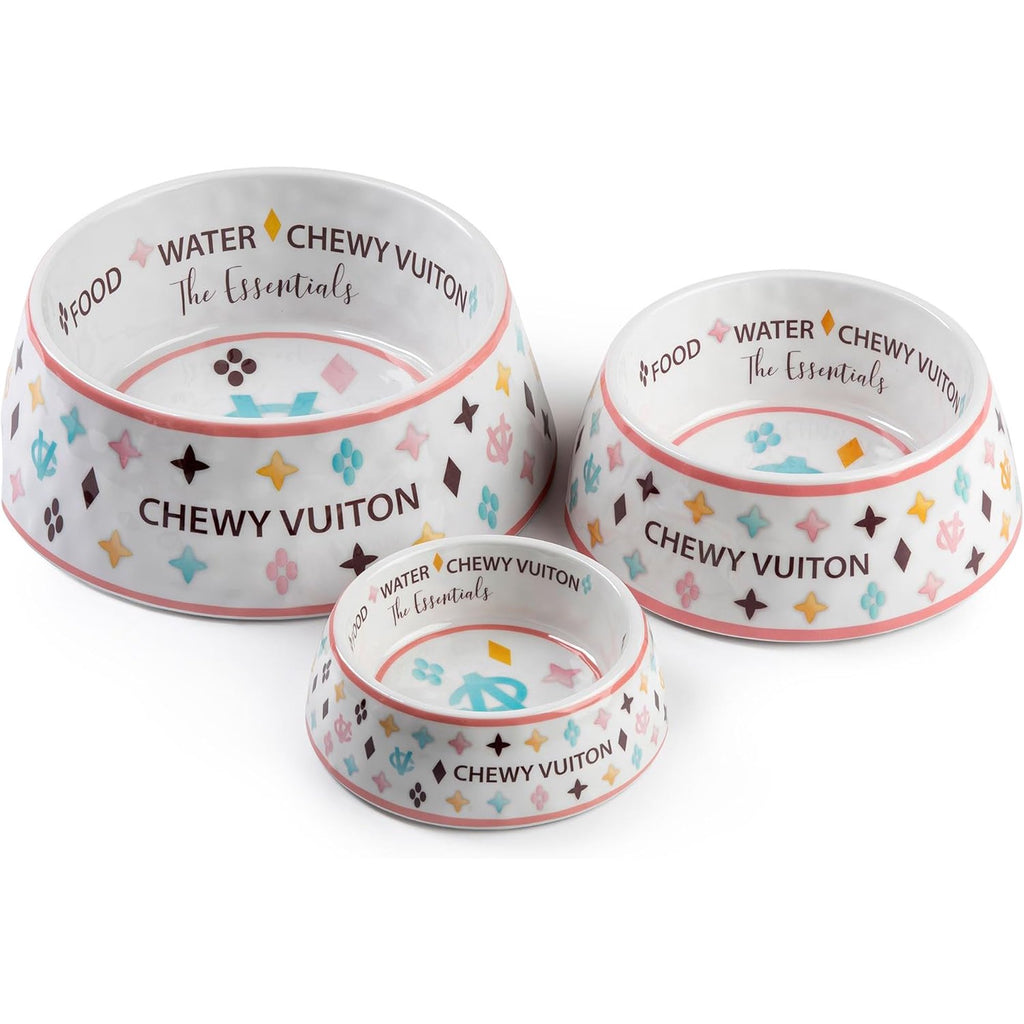 White BPA-Free Non-Skid Dog Bowls with Placemat, Case of 2 M85706