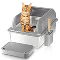 Stainless Steel Large Cat Litter Box with High Sides J15686