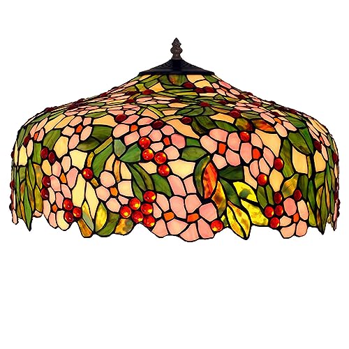 Peach Stained Glass 3-Light Table Lamp R1772