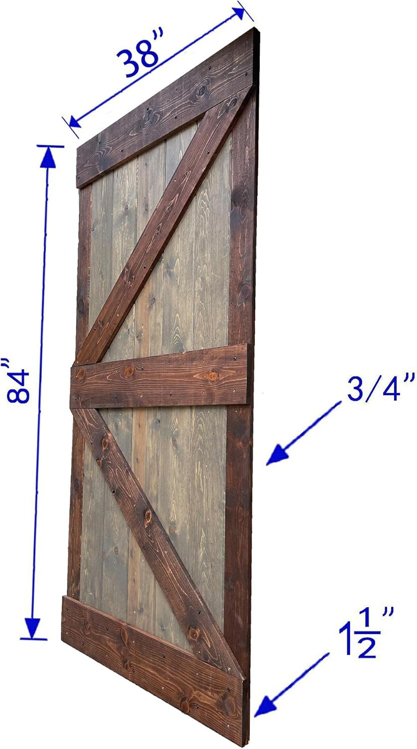 Brown/Walnut Knotty Pine Wood Sliding Barn Door Slab O1341