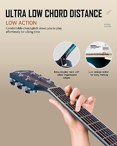 Solid Top Dreadnought Acoustic Guitar 41 Inches Spruce Blue T42171