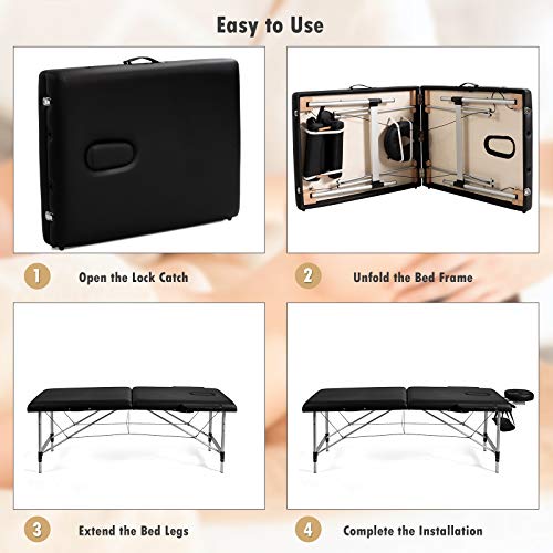 84" Portable Folding Massage Bed with Carry Case M685
