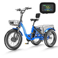 20" x 4" Fat Tire 48V 500W 3 Wheels 7 Speed Electric Tricycle with Removable Battery F631