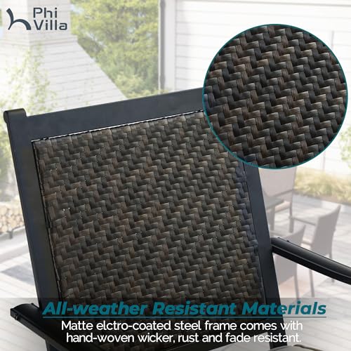 9 Piece Outdoor Extendable Dining Set with Rectangular Metal Dining Table and 8 Rattan Chairs R88345